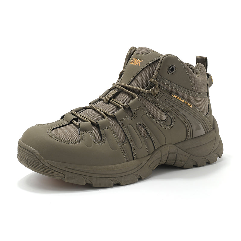 (🔥Last Day Promotion 70% OFF 🎁) Men’s Leather Hiking and Work Boots, Waterproof Lightweight Orthopedic Comfort, Slip Resistant Anti Puncture, Shock Absorbing Arch and Ankle Support, for Wet Trails Construction and Long Walks