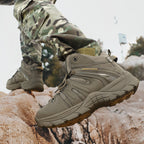 (🔥Last Day Promotion 70% OFF 🎁) Men’s Leather Hiking and Work Boots, Waterproof Lightweight Orthopedic Comfort, Slip Resistant Anti Puncture, Shock Absorbing Arch and Ankle Support, for Wet Trails Construction and Long Walks