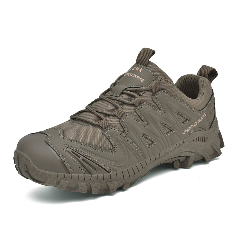 Men’s Lightweight Hiking/Work Shoes — Multi-Terrain Slip-Resistant, Breathable Quick-Dry Mesh, Shock-Absorbing Arch Support, Wide Protective Toe & Ankle Support
