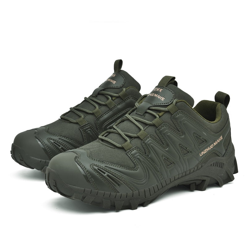 Men’s Lightweight Hiking/Work Shoes — Multi-Terrain Slip-Resistant, Breathable Quick-Dry Mesh, Shock-Absorbing Arch Support, Wide Protective Toe & Ankle Support