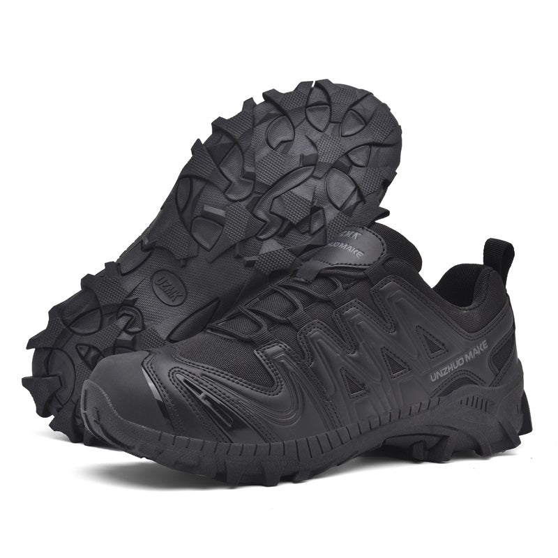Men’s Lightweight Hiking/Work Shoes — Multi-Terrain Slip-Resistant, Breathable Quick-Dry Mesh, Shock-Absorbing Arch Support, Wide Protective Toe & Ankle Support