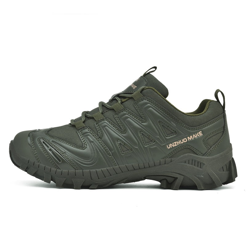 Men’s Lightweight Hiking/Work Shoes — Multi-Terrain Slip-Resistant, Breathable Quick-Dry Mesh, Shock-Absorbing Arch Support, Wide Protective Toe & Ankle Support