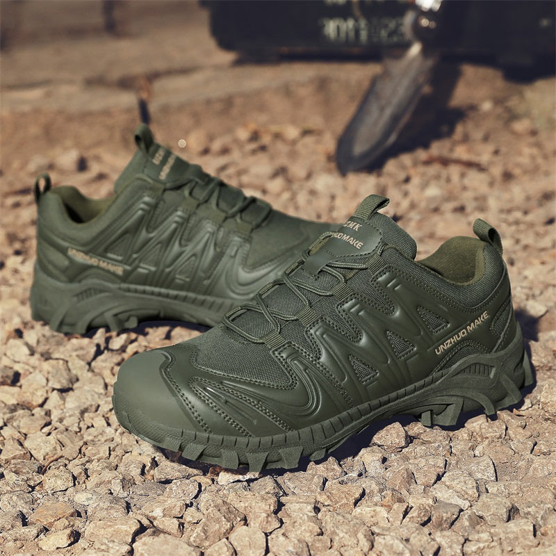 Men’s Lightweight Hiking/Work Shoes — Multi-Terrain Slip-Resistant, Breathable Quick-Dry Mesh, Shock-Absorbing Arch Support, Wide Protective Toe & Ankle Support