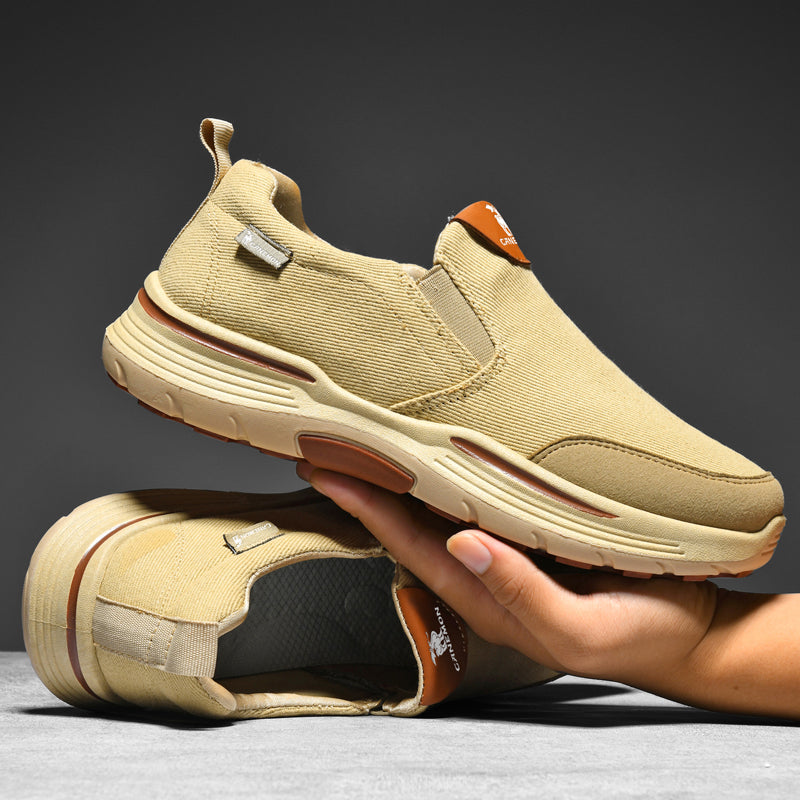 Men’s Slip-On Walking Shoes – Lightweight Cushioned Sole, Waterproof Mesh, Wide Toe Box, Arch Support & Non-Slip Traction