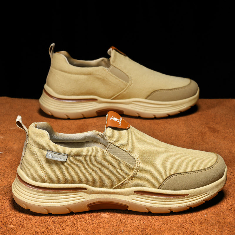 Men’s Slip-On Walking Shoes – Lightweight Cushioned Sole, Waterproof Mesh, Wide Toe Box, Arch Support & Non-Slip Traction