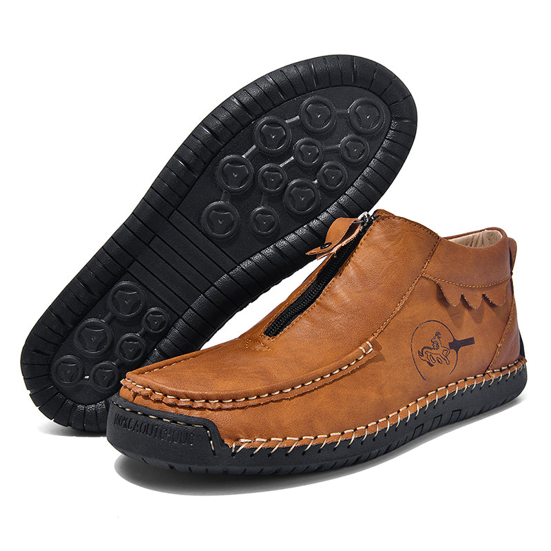 Men's Vintage Outdoor Work Boots – Orthopedic Comfort, Handcrafted Stitching, Waterproof & Non-Slip, Relieves Foot Pain