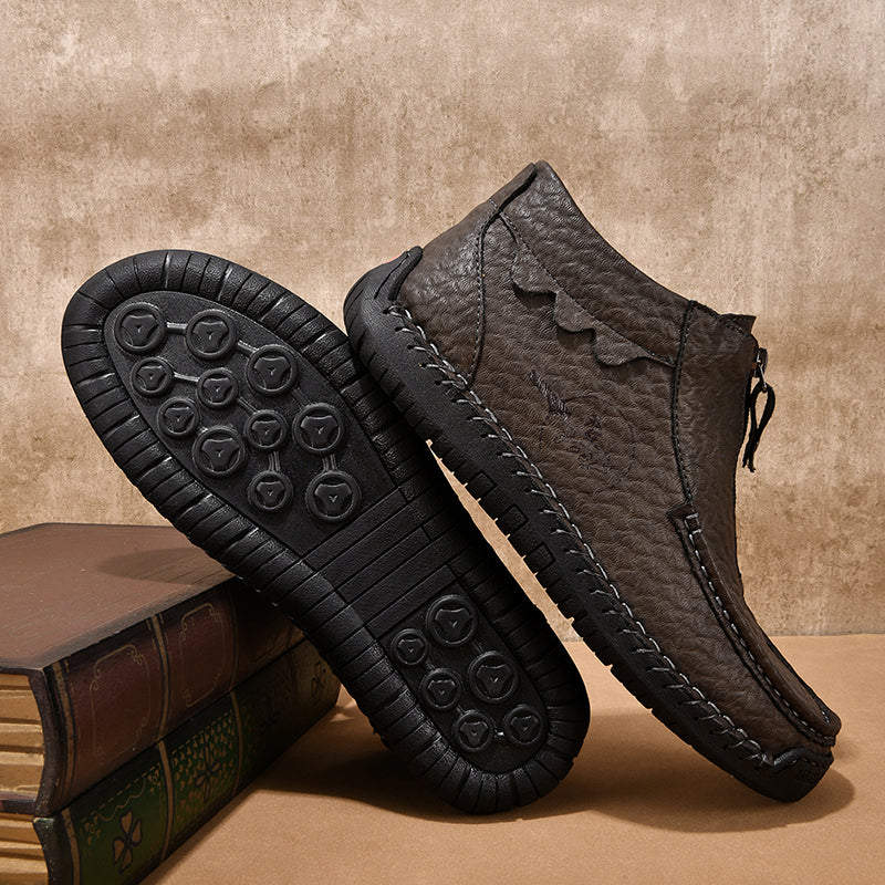 Men's Vintage Outdoor Work Boots – Orthopedic Comfort, Handcrafted Stitching, Waterproof & Non-Slip, Relieves Foot Pain
