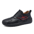Mens Hand Stitching Leather Lace Up Ankle Boots Casual Vintage Non Slip Flats Arch Support Loafers for Hiking Walking Driving Chukka Boots