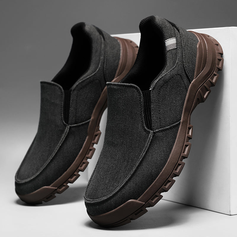 Men's Comfortable Non-Slip Pigskin Slip-On Casual Walking Shoes Outdoor Sports Shoes