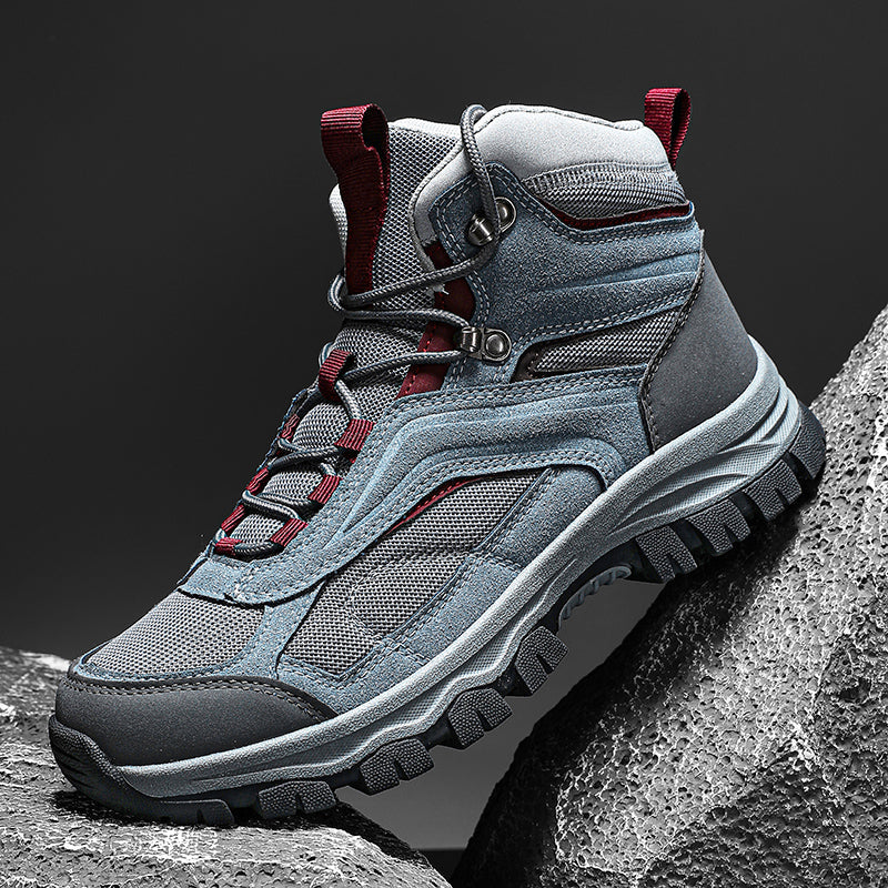 Men's Waterproof Hiking Boots - Breathable Quick-Dry Upper,Mountain Trekking & Outdoor Adventures | All-Terrain Grip & Abrasion-Proof