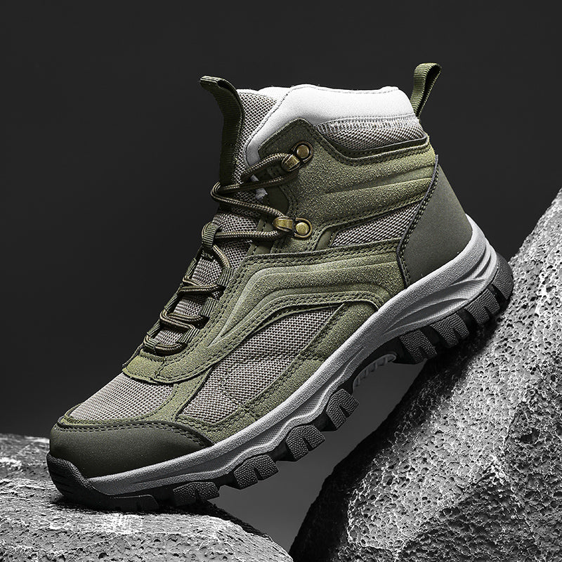Men's Waterproof Hiking Boots - Breathable Quick-Dry Upper,Mountain Trekking & Outdoor Adventures | All-Terrain Grip & Abrasion-Proof
