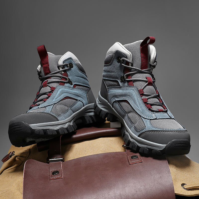 Men's Waterproof Hiking Boots - Breathable Quick-Dry Upper,Mountain Trekking & Outdoor Adventures | All-Terrain Grip & Abrasion-Proof