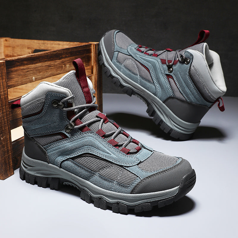 Men's Waterproof Hiking Boots - Breathable Quick-Dry Upper,Mountain Trekking & Outdoor Adventures | All-Terrain Grip & Abrasion-Proof