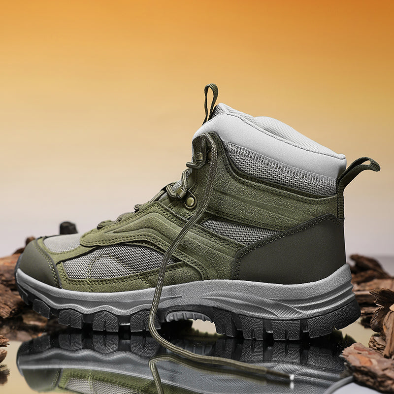 Men's Waterproof Hiking Boots - Breathable Quick-Dry Upper,Mountain Trekking & Outdoor Adventures | All-Terrain Grip & Abrasion-Proof