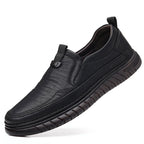 Slip-On Genuine Leather Loafers: Breathable Soft Calfskin, Cloud Cushion Sole for Driving & Business Casual