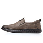 Slip-On Genuine Leather Loafers: Breathable Soft Calfskin, Cloud Cushion Sole for Driving & Business Casual