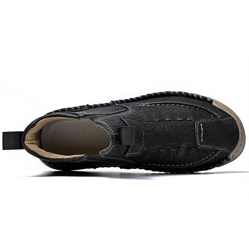 Limited Time Sale 70% OFF – Men’s Retro Leather Zip Boots Built for Comfort, Wide Toe, Arch Support, Pressure Relief, Waterproof for Every Season