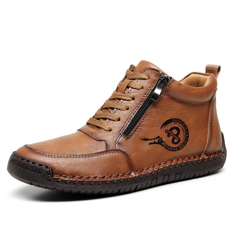 Men’s Vintage Motorcycle Work Boots – Handcrafted, Waterproof, Slip-Resistant, Durable Outdoor Footwear