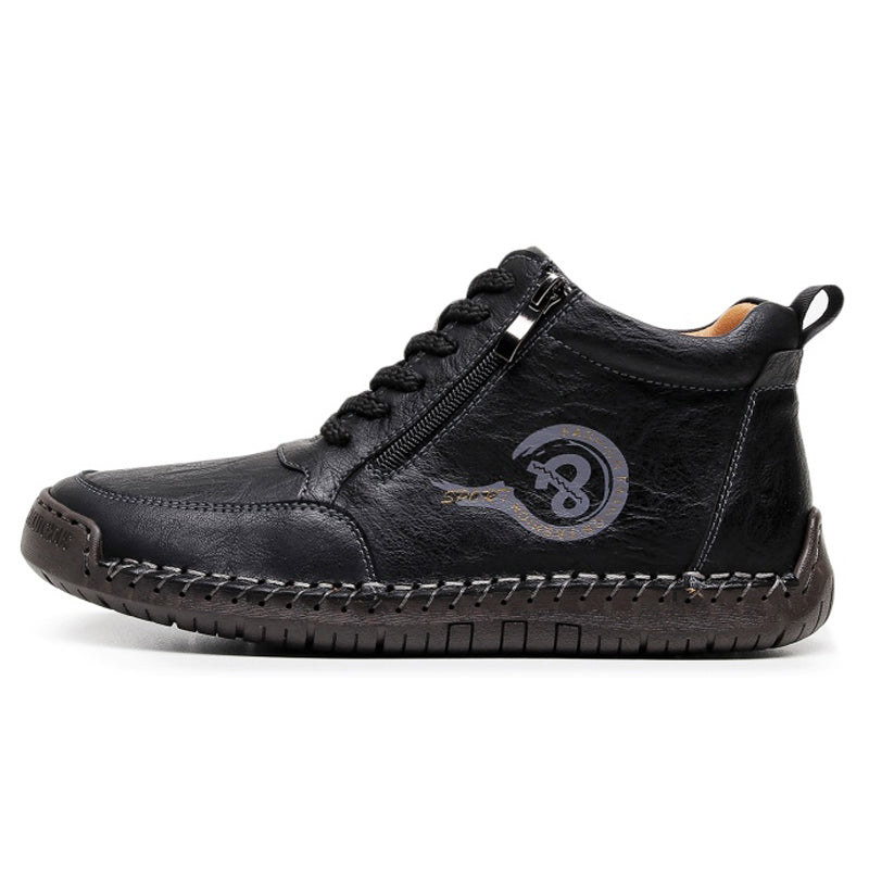 Men’s Vintage Motorcycle Work Boots – Handcrafted, Waterproof, Slip-Resistant, Durable Outdoor Footwear