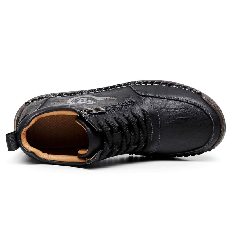 Men’s Vintage Motorcycle Work Boots – Handcrafted, Waterproof, Slip-Resistant, Durable Outdoor Footwear