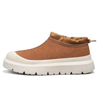 Men's Winter Warmth Wool Snow Boots Waterfoor Non-Silp Cotton Boots Orthopedic Support Winter Slippers