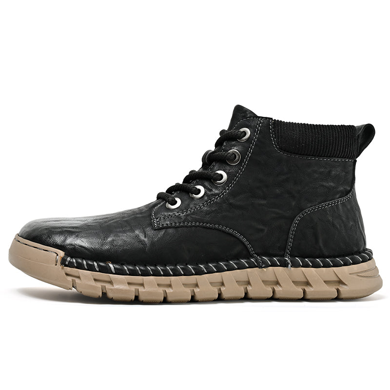 Men’s Vintage Motorcycle Work Boots – Handcrafted, Waterproof, Slip-Resistant, Durable Outdoor Footwear