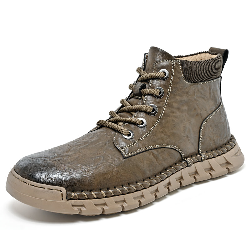 Men’s Vintage Motorcycle Work Boots – Handcrafted, Waterproof, Slip-Resistant, Durable Outdoor Footwear