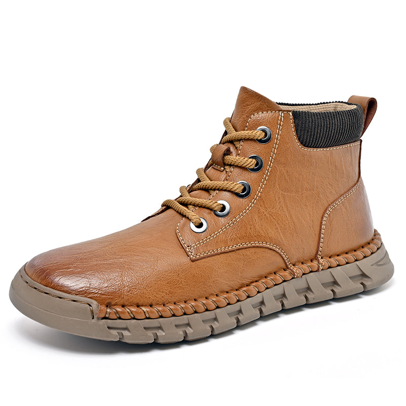 Men’s Vintage Motorcycle Work Boots – Handcrafted, Waterproof, Slip-Resistant, Durable Outdoor Footwear