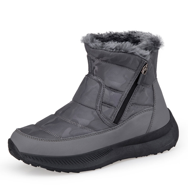 Men’s Puffer Winter Boots – Windproof & Waterproof, Non-Slip, Warm Fur-Lined Easy-Zip Snow Boots