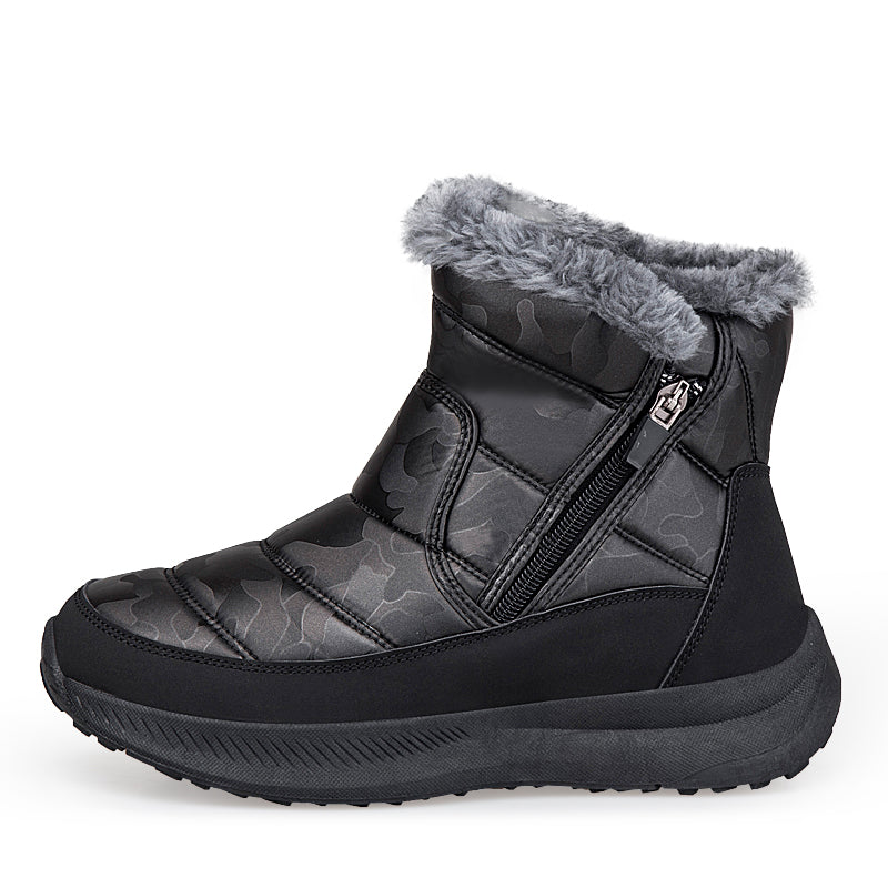 Men’s Puffer Winter Boots – Windproof & Waterproof, Non-Slip, Warm Fur-Lined Easy-Zip Snow Boots