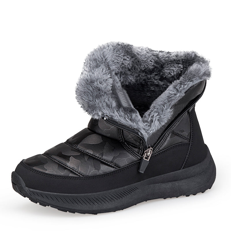 Men’s Puffer Winter Boots – Windproof & Waterproof, Non-Slip, Warm Fur-Lined Easy-Zip Snow Boots
