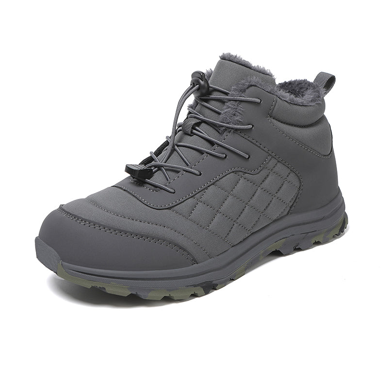 Men’s Fur Lined Winter Work Boots, Non-Slip Insulated Hiking Ankle Boots