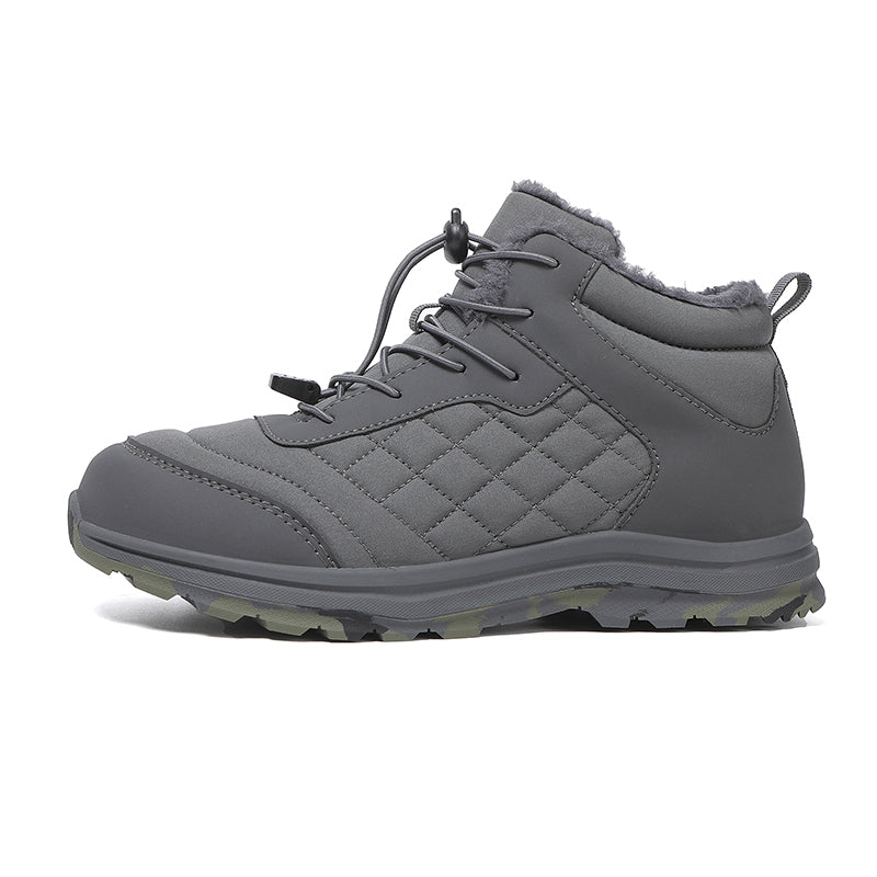 Men’s Fur Lined Winter Work Boots, Non-Slip Insulated Hiking Ankle Boots