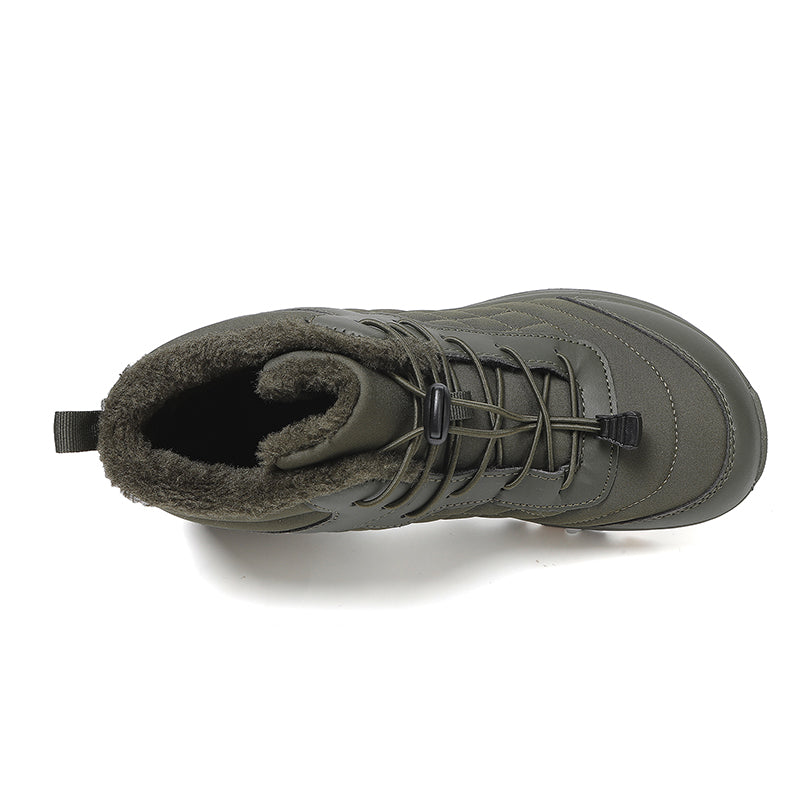 Men’s Fur Lined Winter Work Boots, Non-Slip Insulated Hiking Ankle Boots