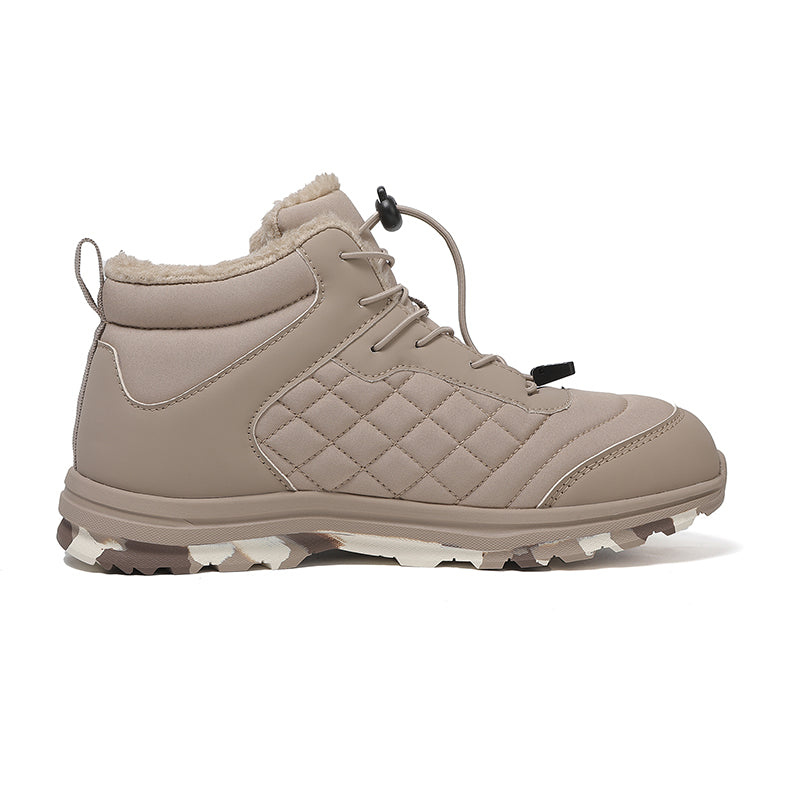 Men’s Fur Lined Winter Work Boots, Non-Slip Insulated Hiking Ankle Boots