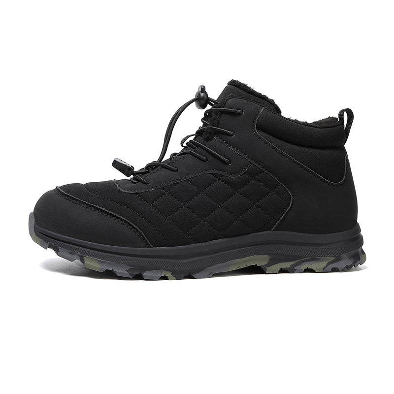 Men’s Fur Lined Winter Work Boots, Non-Slip Insulated Hiking Ankle Boots