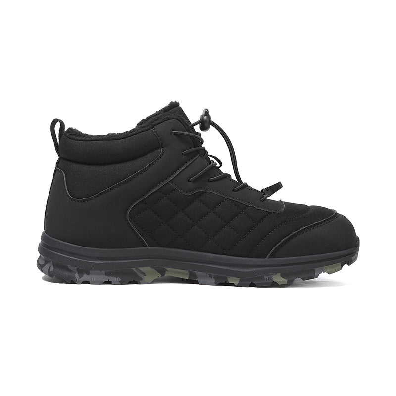 Men’s Fur Lined Winter Work Boots, Non-Slip Insulated Hiking Ankle Boots