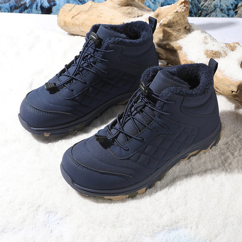 Men’s Fur Lined Winter Work Boots, Non-Slip Insulated Hiking Ankle Boots
