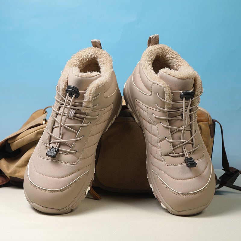 Men’s Fur Lined Winter Work Boots, Non-Slip Insulated Hiking Ankle Boots