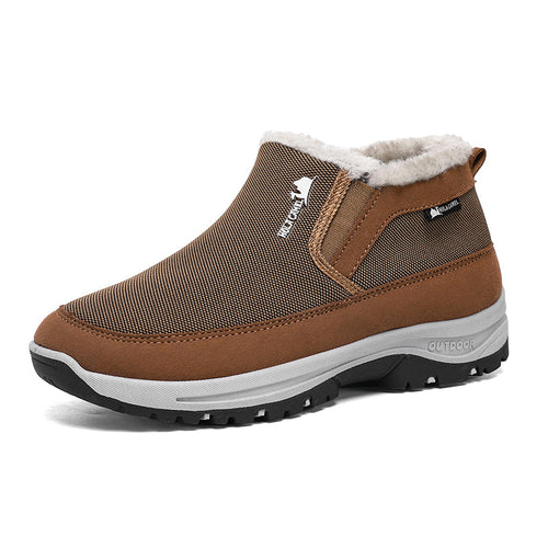 (⏰ Almost Gone!!!) Men's Outdoor Slip-on Warm Hiking Boots - Waterproof, Slip-resistant, Puncture-resistant - Arch Support, Wide Toe - Suitable for Everyday Wear and Outdoor Adventures