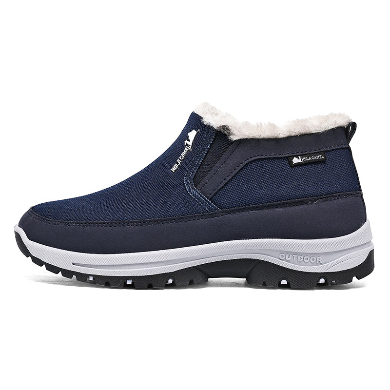 (⏰ Almost Gone!!!) Men's Outdoor Slip-on Warm Hiking Boots - Waterproof, Slip-resistant, Puncture-resistant - Arch Support, Wide Toe - Suitable for Everyday Wear and Outdoor Adventures