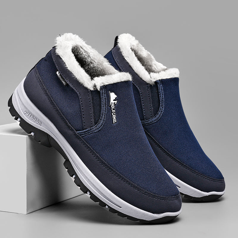 (⏰ Almost Gone!!!) Men's Outdoor Slip-on Warm Hiking Boots - Waterproof, Slip-resistant, Puncture-resistant - Arch Support, Wide Toe - Suitable for Everyday Wear and Outdoor Adventures