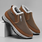 (⏰ Almost Gone!!!) Men's Outdoor Slip-on Warm Hiking Boots - Waterproof, Slip-resistant, Puncture-resistant - Arch Support, Wide Toe - Suitable for Everyday Wear and Outdoor Adventures