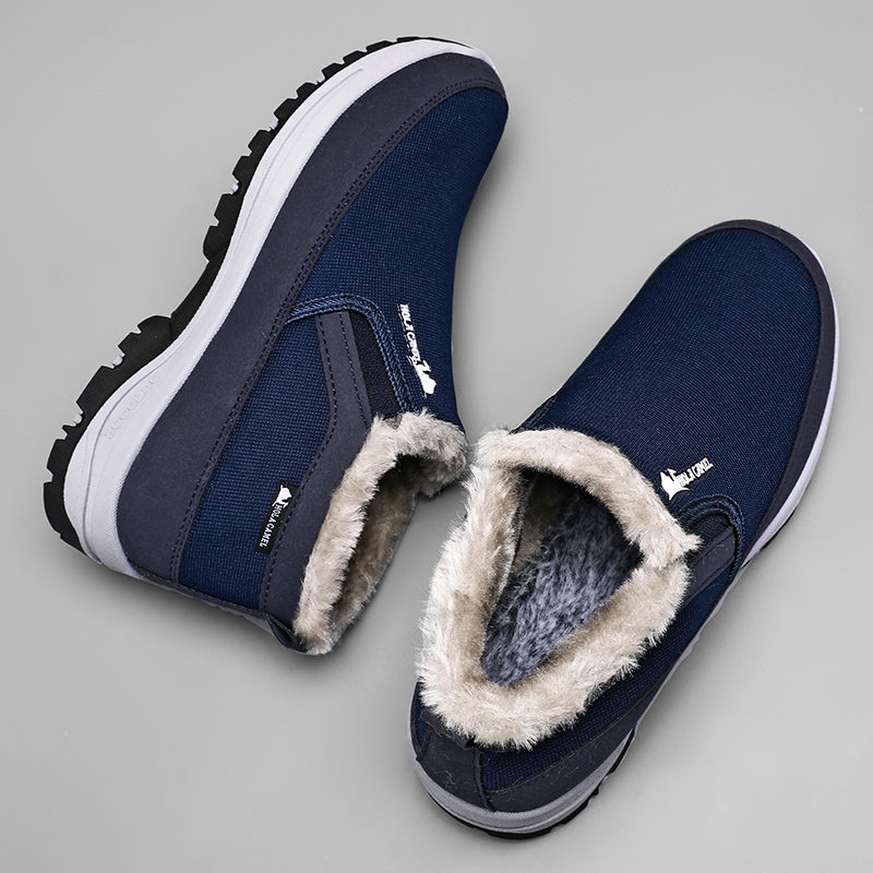 (⏰ Almost Gone!!!) Men's Outdoor Slip-on Warm Hiking Boots - Waterproof, Slip-resistant, Puncture-resistant - Arch Support, Wide Toe - Suitable for Everyday Wear and Outdoor Adventures