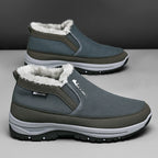 (⏰ Almost Gone!!!) Men's Outdoor Slip-on Warm Hiking Boots - Waterproof, Slip-resistant, Puncture-resistant - Arch Support, Wide Toe - Suitable for Everyday Wear and Outdoor Adventures