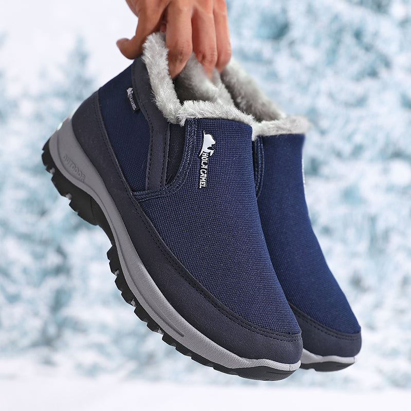 (⏰ Almost Gone!!!) Men's Outdoor Slip-on Warm Hiking Boots - Waterproof, Slip-resistant, Puncture-resistant - Arch Support, Wide Toe - Suitable for Everyday Wear and Outdoor Adventures