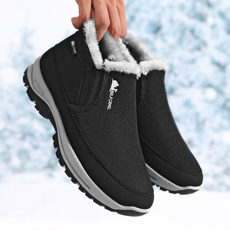 (⏰ Almost Gone!!!) Men's Outdoor Slip-on Warm Hiking Boots - Waterproof, Slip-resistant, Puncture-resistant - Arch Support, Wide Toe - Suitable for Everyday Wear and Outdoor Adventures