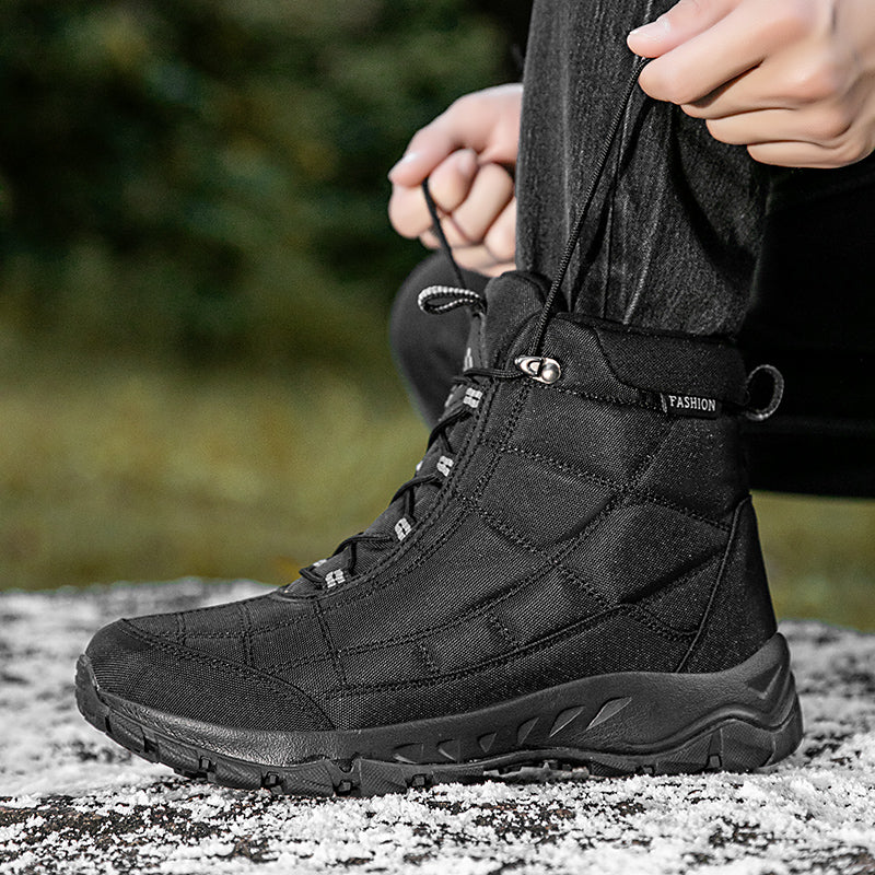 Men’s Hiking Boots – Warm Plush Lining, Non-Slip Traction, Wide Toe, Arch & Ankle Support, Windproof, Waterproof