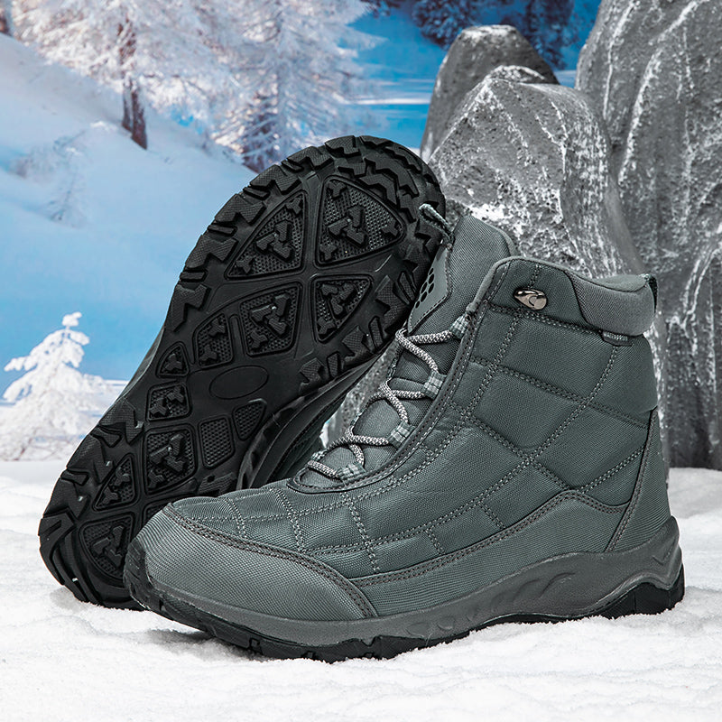 Men’s Hiking Boots – Warm Plush Lining, Non-Slip Traction, Wide Toe, Arch & Ankle Support, Windproof, Waterproof