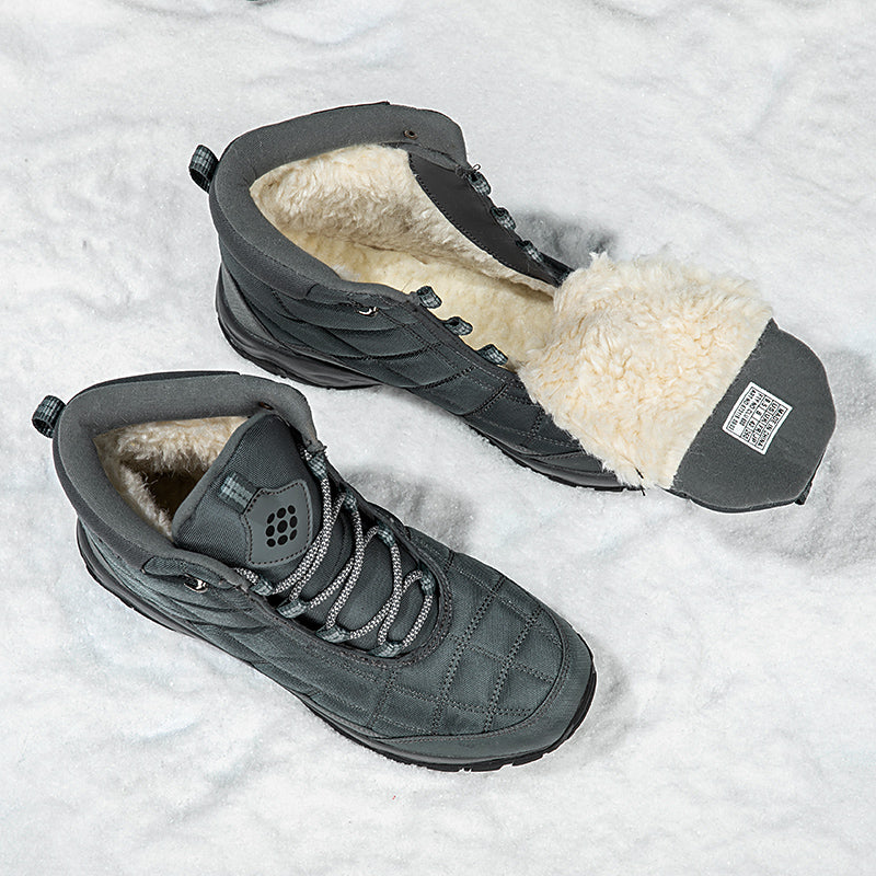 Men’s Hiking Boots – Warm Plush Lining, Non-Slip Traction, Wide Toe, Arch & Ankle Support, Windproof, Waterproof